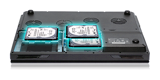 NOTEBOOTICA - CLEVO P570WM - 1 à 4 disques durs internes NOTEBOOTICA - CLEVO P570WM - 1 à 4 disques durs internes