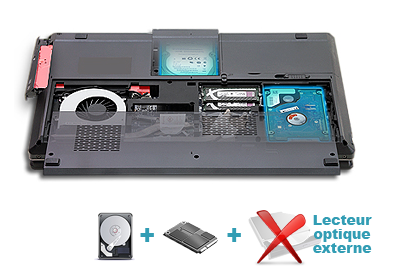 NOTEBOOTICA - CLEVO W230SD - 1 à 2 disques durs internes NOTEBOOTICA - CLEVO W230SD - 1 à 2 disques durs internes