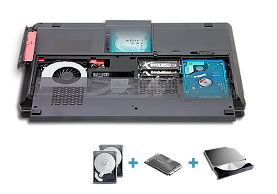 NOTEBOOTICA - CLEVO W355SSQ - 1 à 2 disques durs internes