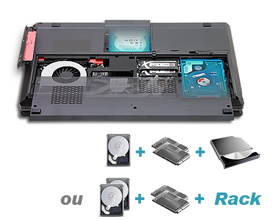 NOTEBOOTICA - CLEVO P157SM-A - 1 à 4 disques durs internes